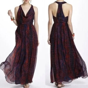 HD in Paris Anthropologie Seeped Sinopi Romantic Whimsigoth Fairy Maxi Dress S